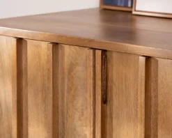 Meuble TV rétro-chic en manguier massif naturel 180 cm « Sicaly »