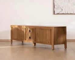 Meuble TV rétro-chic en manguier massif naturel 180 cm « Sicaly »