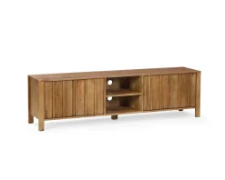 Meuble TV rétro-chic en manguier massif naturel 180 cm « Sicaly »