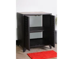 Meuble vasque de salle de bain industriel métal noir