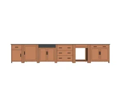 Meuble évier bois massif 2 portes 