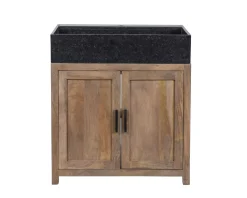 Meuble évier bois massif 2 portes 