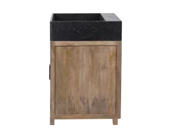 Meuble évier bois massif 2 portes 