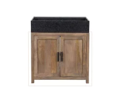 Meuble évier bois massif 2 portes 