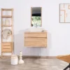 Miroir avec encadrement en chêne huilé design épuré