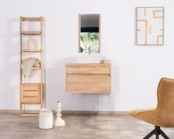 Miroir avec encadrement en chêne huilé design épuré