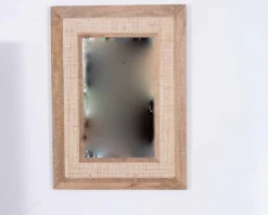 Miroir cadre bois et cannage style rétro romantique "Legacy"