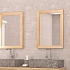 Miroir rectangulaire cadre en teck 50x70 cm