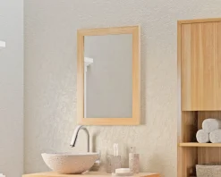 Miroir rectangulaire cadre en teck 50x70 cm