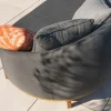 Méridienne d'extérieur design enveloppant "Armando" gris foncé avec coussins coordonnés