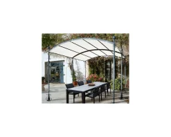 Pergola 6 pieds en métal et toit arrondi "Gardénia" 3m60 x 3m