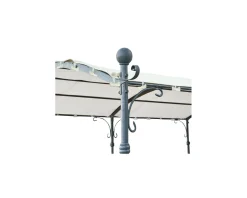 Pergola 6 pieds en métal et toit arrondi