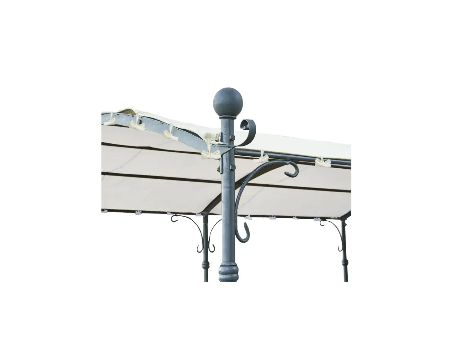 Pergola 6 pieds en métal et toit arrondi "Gardénia" 3m60 x 3m