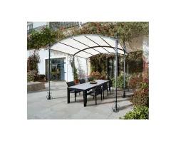 Pergola 6 pieds en métal et toit arrondi
