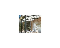 Pergola murale 3 pieds en métal et toit arrondi "Gardénia" 3m60 x 3m