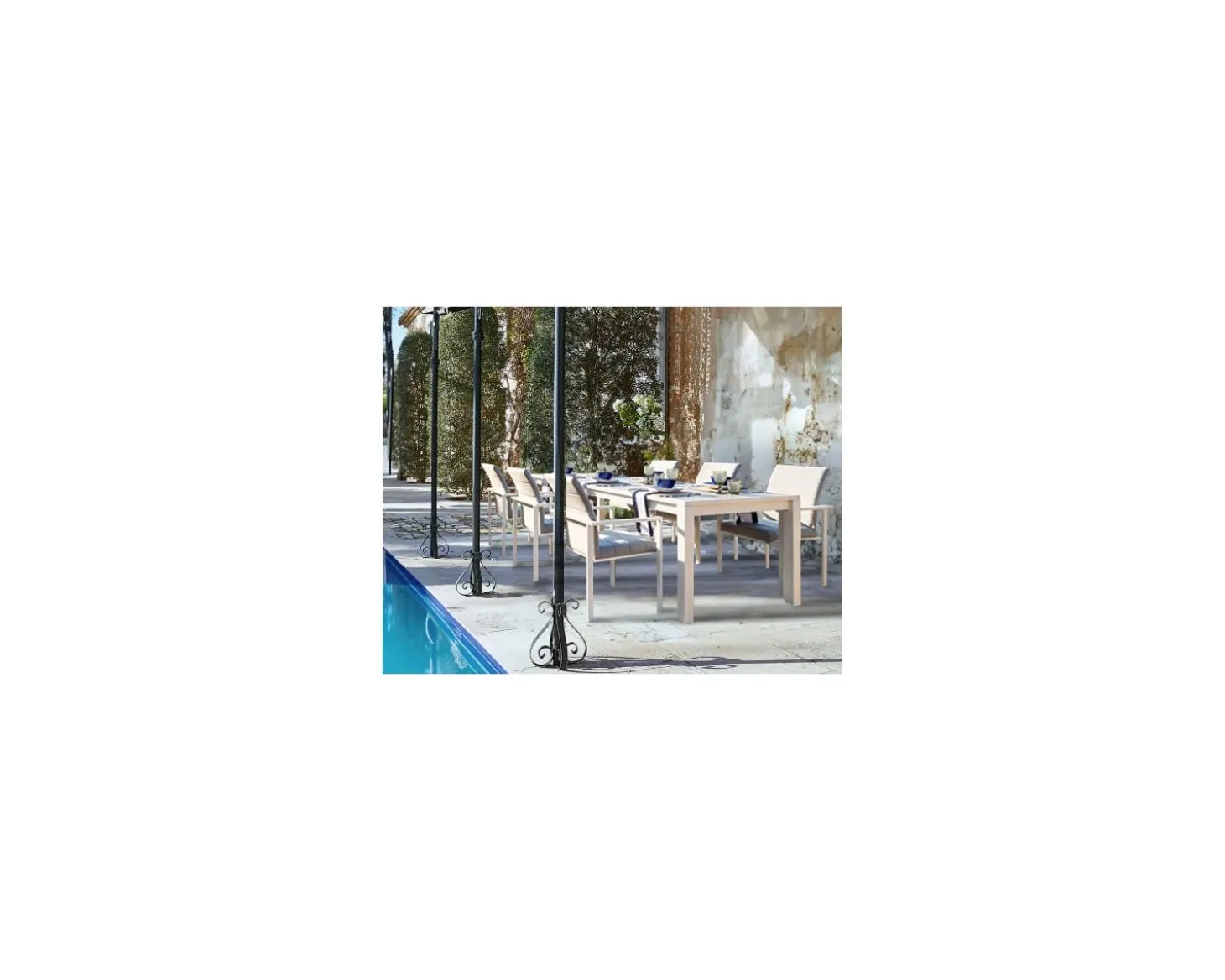 Pergola murale 3 pieds en métal et toit arrondi "Gardénia" 3m60 x 3m
