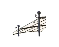 Pergola murale 3 pieds en métal et toit arrondi
