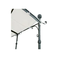 Pergola murale 3 pieds en métal et toit arrondi