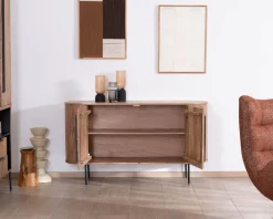 Petit buffet 145 cm en acacia esprit rétro "Bopee"