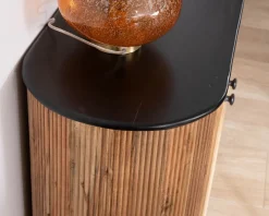 Petit buffet 2 portes bicolore bois et noir style vintage "Boogie"