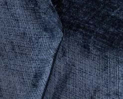 Petit fauteuil d'appoint design épuré en tissu bleu nuit 