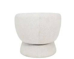 Petit fauteuil lounge en tissu bouclette blanc cassé 