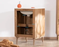 Petit meuble sous vasque 60 cm "Malova" en manguier massif