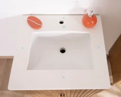 Petit meuble sous vasque en manguier foncé 