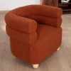 Petite chauffeuse enveloppante design vintage "Wala" en tissu terracotta