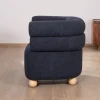 Petite chauffeuse enveloppante en tissu bleu foncé "Wala"