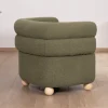 Petite chauffeuse style retro "Wala" en tissu vert kaki