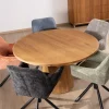 Petite table ronde 130 cm et pied central cannelé style rétro "Winton"