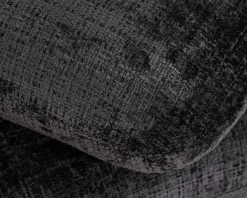 Pouf « Flow » tournant à trois niveaux en tissu tramé gris anthracite au toucher doux