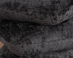 Pouf « Flow » tournant à trois niveaux en tissu tramé gris anthracite au toucher doux