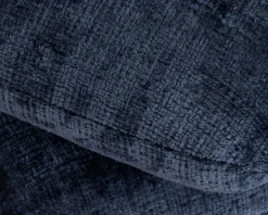 Pouf moderne pivotant « Flow » en tissu tramé bleu nuit finition satinée forme organique
