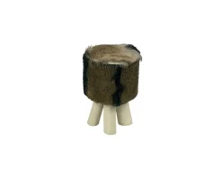 Pouf rond marron "Farmer"