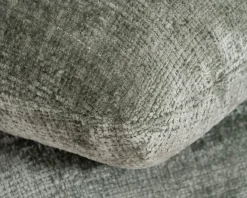 Pouf tournant esprit zen et contemporain en tissu tramé vert sauge « Flow »