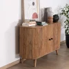 Rangement 2 portes style vintage bords arrondis acacia massif "Boomer"