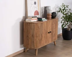 Rangement 2 portes style vintage bords arrondis acacia massif "Boomer"