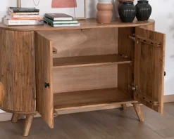 Rangement 2 portes style vintage bords arrondis acacia massif 
