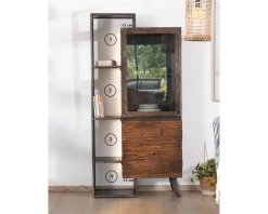 Rangement design en bois et métal "Crescendo" avec éclairage LEDs