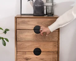 Rangement vertical en acacia 6 tiroirs "Spot"