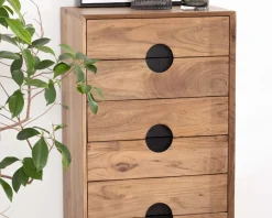 Rangement vertical en acacia 6 tiroirs 