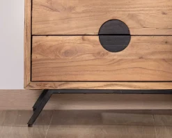 Rangement vertical en acacia 6 tiroirs 