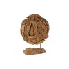 Sculpture déco ronde en racine teck massif "Bois"