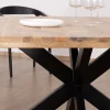 Table à manger carrée 140x140cm bois et métal industriel "Caractère"