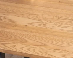 Table à manger en frêne massif et pied étoile métal noir 