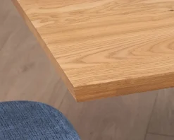 Table à manger en frêne massif et pied étoile métal noir 