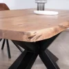 Table à manger haut de gamme plateau bois épais pieds métal "3D" 240cm