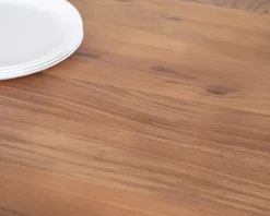 Table à manger haut de gamme plateau bois épais pieds métal 